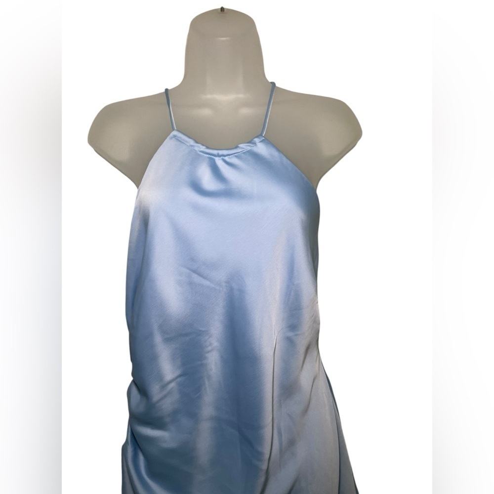 Nookie Gypsy Hi-Low Satin Dress Sky Blue Size Large NWT - Picture 5 of 7